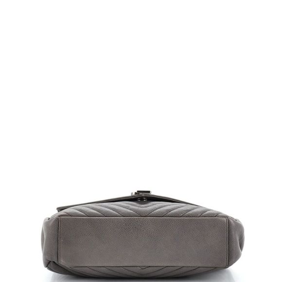 Saint Laurent Classic Monogram College Bag Matelasse Chevron Leather Large Gray - Picture 4 of 12